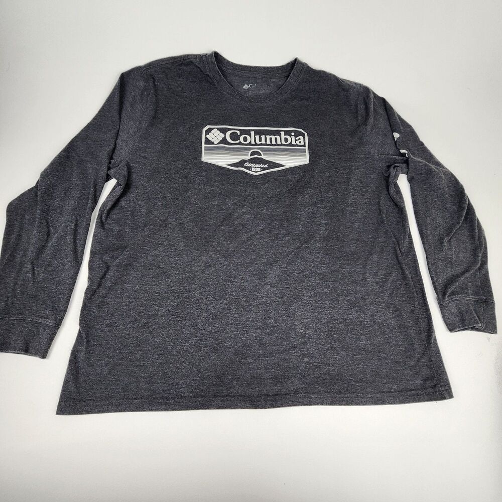 Columbia Men's 2XL Gray Heather Performance T-Shirt Sleeve Logo Graphic Tee